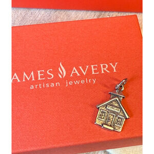James Avery School House Charm Sterling Silver Vintage & Retired Uncut Loop